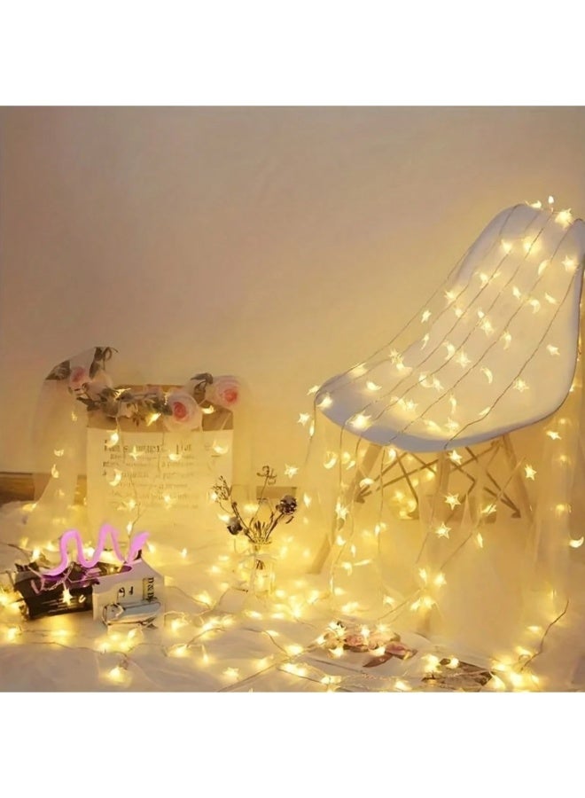 6 meters Fantasy lighting in the shape of stars and moon, for a Ramadan atmosphere, suitable for the month of Ramadan. - Image 2